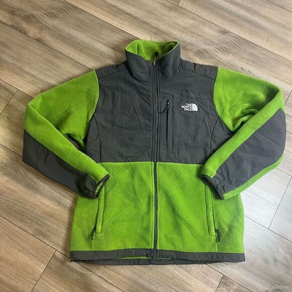 North Face Green Casual Fleece Jacket Women Large - Picture 1 of 6